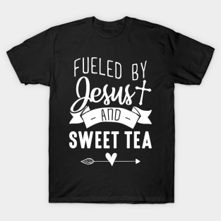 Christian Gift Tee Fueled By Jesus And Sweet Tea T-Shirt